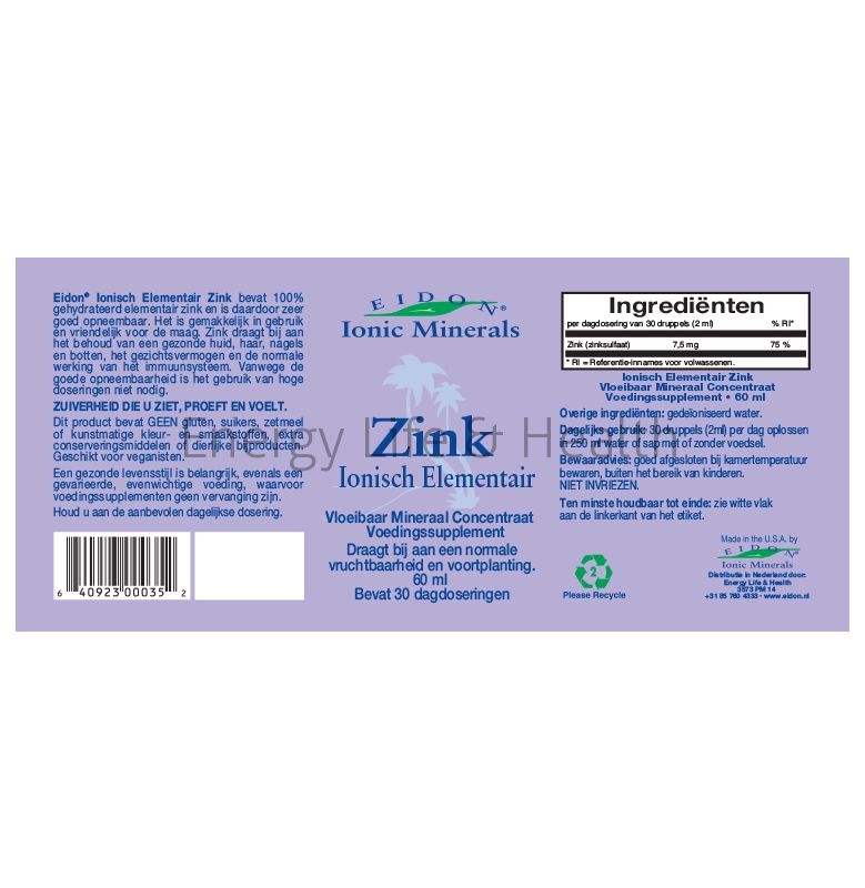 Eidon Zink Label
